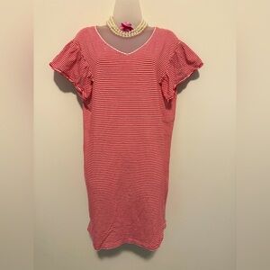 Lovely Vineyard Vines red and white/cream striped dress size L👗🌸